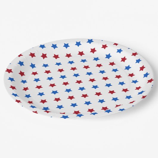 Patriottische sterren papieren bordje (Gekanteld)