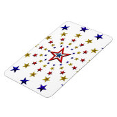 Patriottische sterren Pattern Red Gold Blue Flexib Magneet (Linkerzijde)