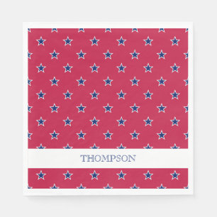 Patriottische Sterren Rood Wit Blauw NAAM Juli 4 B Servet