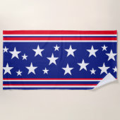 Patriottische sterren Rood Wit Blauw Strandlaken (Voorkant)