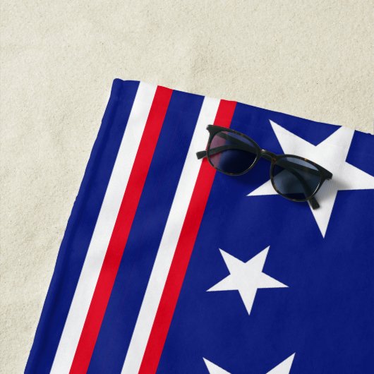 Patriottische sterren Rood Wit Blauw Strandlaken (In situ)