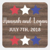 Patriottische sterren Rustic Vierde Sticker juli (Voorkant)
