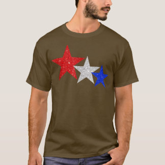 Patriottische sterren Sparkle Red White Blue Ameri T-shirt
