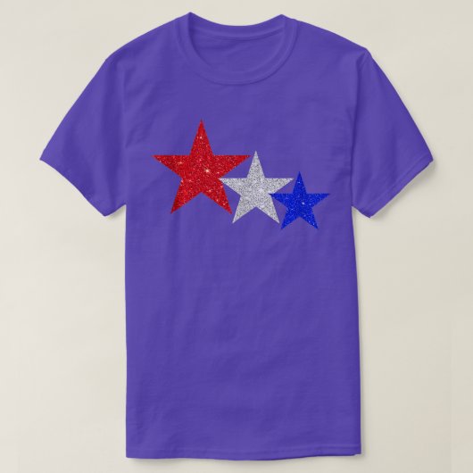 Patriottische sterren Sparkle Red White Blue Ameri T-shirt (Design voorkant)