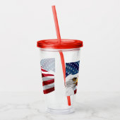 Patriottische Sterren & Strepen Acryl Tumbler Acryl Drinkbeker (Links)
