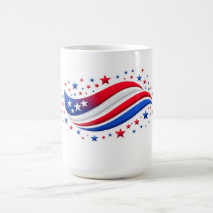 Patriottische sterren & strepen dames T-shirt Koffiemok