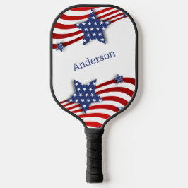 Patriottische sterren & strepen gepersonaliseerd pickleball paddle