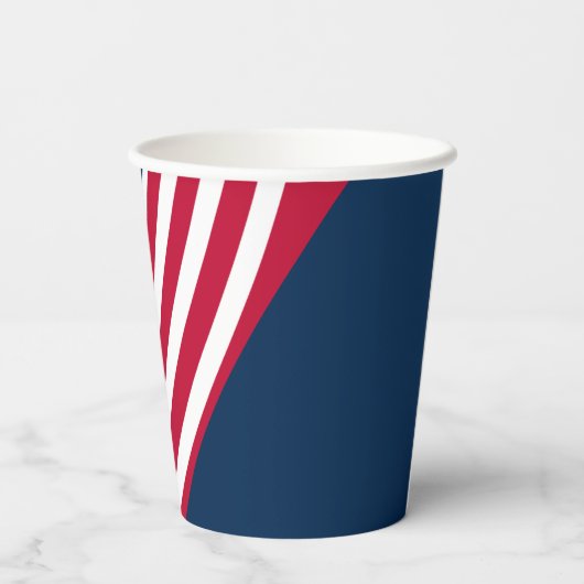 Patriottische Sterren Strepen Rood Wit Blauw Papie Papieren Bekers (Achterkant)
