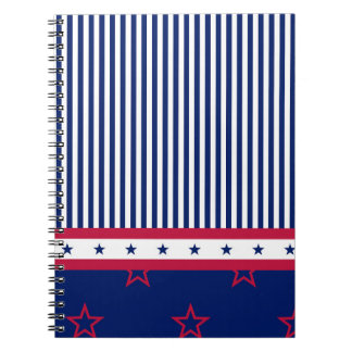 Patriottische sterren strepen rood wit blauw USA V Notitieboek