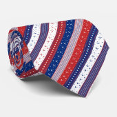 Patriottische sterren & Stripes Abstracte Amerikaa Stropdas (Opgerold)