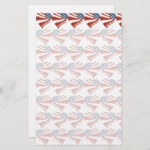 Patriottische sterren Stripes Freedom Flag Harten Briefpapier (Voorkant / Achterkant)
