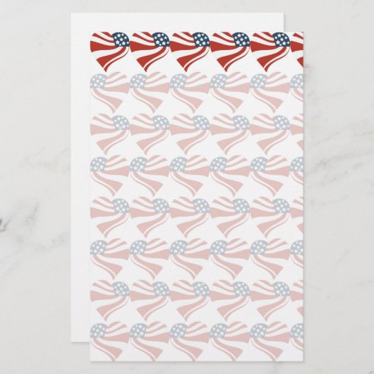 Patriottische sterren Stripes Freedom Flag Harten Briefpapier (Voorkant / Achterkant)