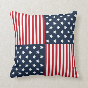 Patriottische sterren & Stripes Red White Pillow Kussen