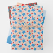 patriottische sterren stripes springen blauw inpakpapier vel (In situ)