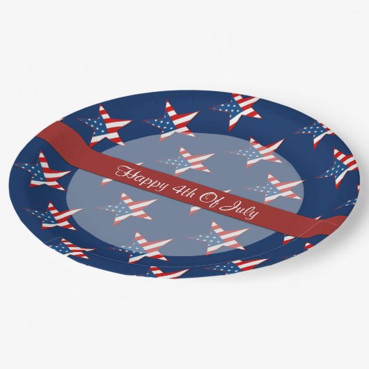 Patriottische sterren Vierde juli papieren Borden Papieren Bordje (Gekanteld)