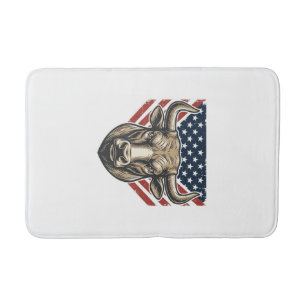 Patriottische Stier Kop Vintage Gravure Vector Kun Badmat