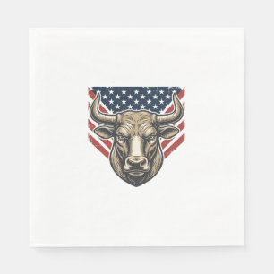 Patriottische Stier Kop Vintage Gravure Vector Kun Servet