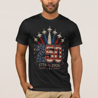 Patriottische straaljager 250e verjaardag USA Graf T-shirt