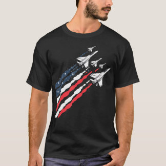 Patriottische straaljager vliegtuig Amerikaanse vl T-shirt