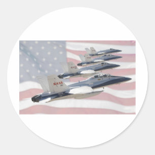 patriottische straaljagers ronde sticker