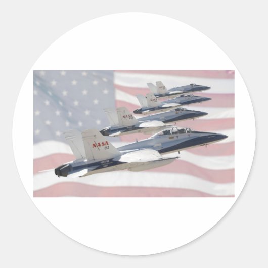 patriottische straaljagers ronde sticker (Voorkant)