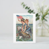 Patriottische  strand scene briefkaart (Staand voorkant)