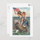 Patriottische  strand scene briefkaart (Voorkant / Achterkant)