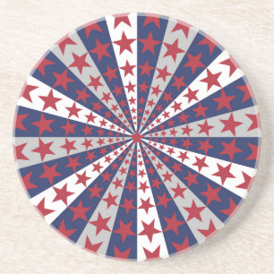 Patriottische Sunburst: kunstwerk met Amerikaanse Zandsteen Onderzetter