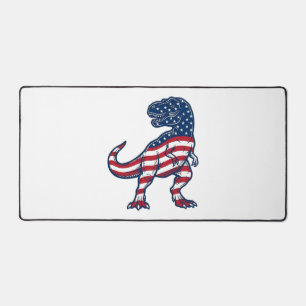Patriottische T-Rex Amerikaanse Vlag Dinosaurus On Bureaumat