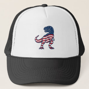 Patriottische T-Rex Amerikaanse Vlag Dinosaurus On Trucker Pet