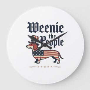 Patriottische T-shirt voor Weenie the People Dachs Grote Klok