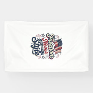 Patriottische T-shirt: vrijheid gaat nooit uit de  Spandoek