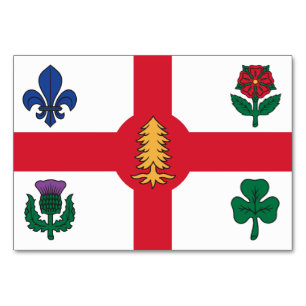 Patriottische tafelkaart met de vlag van Montreal Kaart