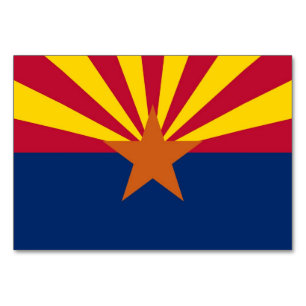 Patriottische tafelkaart met vlag van Arizona Kaart