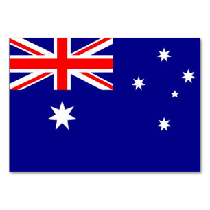 Patriottische tafelkaart met vlag van Australië Kaart