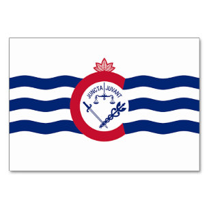 Patriottische tafelkaart met vlag van Cincinnati Kaart