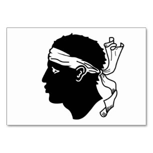 Patriottische tafelkaart met vlag van Corsica Kaart