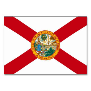 Patriottische tafelkaart met vlag van Florida Kaart