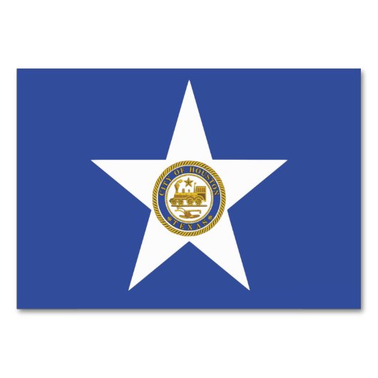 Patriottische tafelkaart met vlag van Houston Kaart (Achterkant)