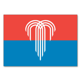 Patriottische tafelkaart met vlag van Kansas City Kaart