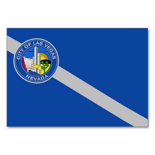 Patriottische tafelkaart met vlag van Las Vegas, V Kaart