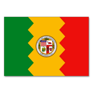 Patriottische tafelkaart met Vlag van Los Angeles Kaart