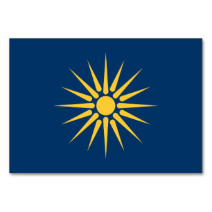Patriottische tafelkaart met vlag van Macedonië Kaart