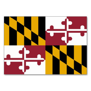 Patriottische tafelkaart met Vlag van Maryland Kaart