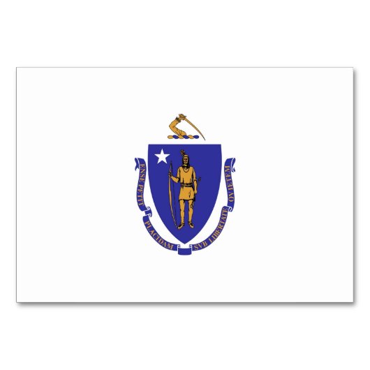 Patriottische tafelkaart met vlag van Massachusett Kaart (Voorkant)