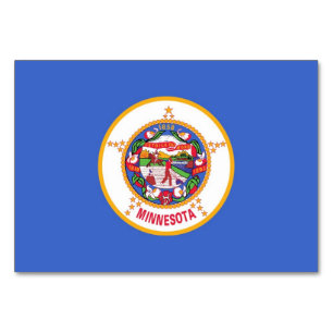 Patriottische tafelkaart met vlag van Minnesota Kaart