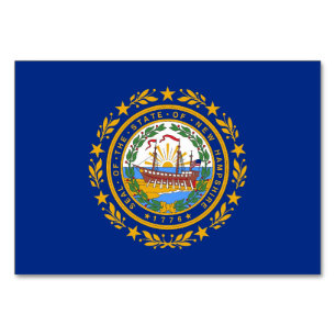 Patriottische tafelkaart met vlag van New Hampshir Kaart