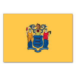 Patriottische tafelkaart met vlag van New Jersey Kaart