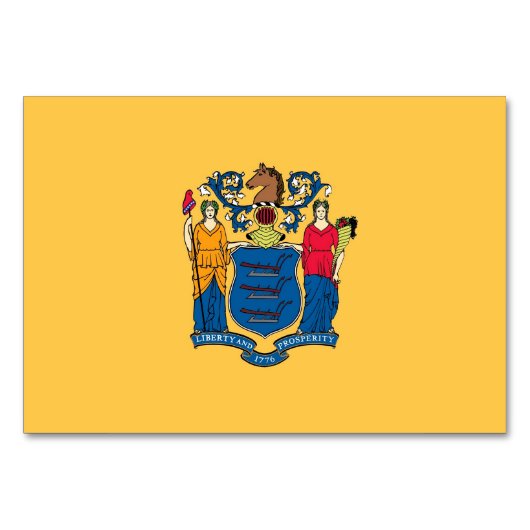 Patriottische tafelkaart met vlag van New Jersey Kaart (Achterkant)