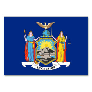 Patriottische tafelkaart met vlag van New York Kaart